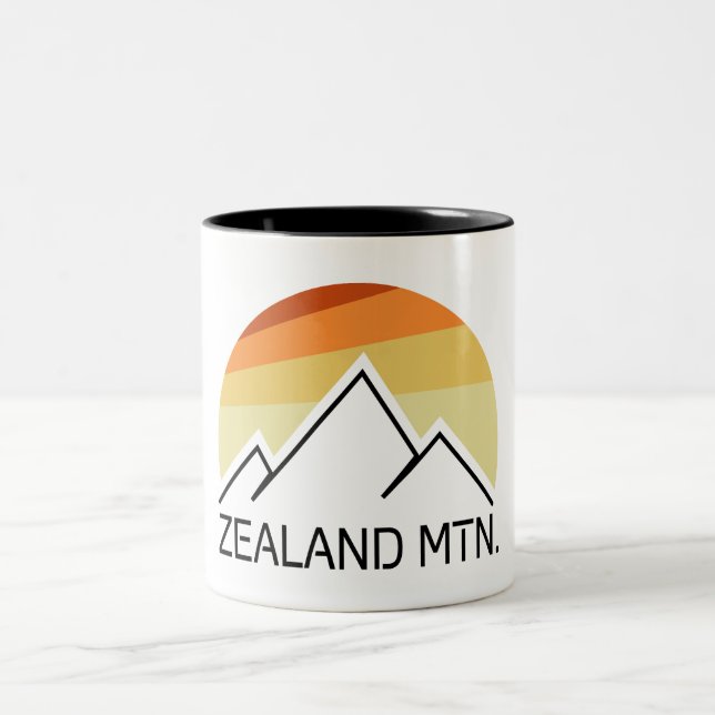 Zealand Mountain New Hampshire Retro Två-Tonad Mugg (Center)