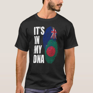 Zealander And Bangladeshi Mix DNA Flag Heritage T Shirt