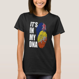 Zealander And Bhutanese Mix DNA Flag Heritage T Shirt