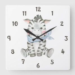 Zeb The Zebra Wall Clock Fyrkantig Klocka