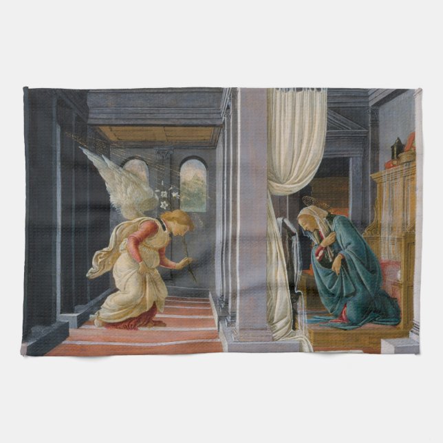 Zebedaios sonens bebådelse av Sandro Botticelli Kökshandduk (Horisontell)