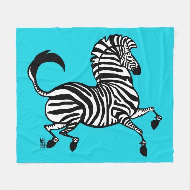 Zebra 1 Fleece Blanket (Framsidan (Horisontell))