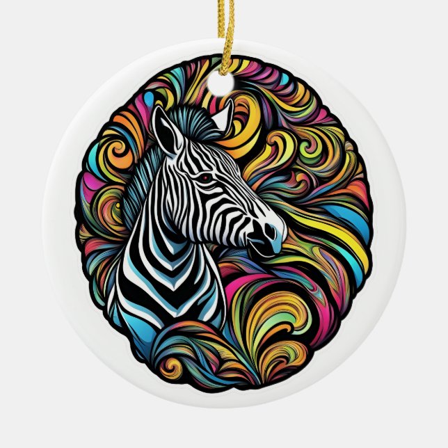 Zebra 1 julgransprydnad keramik (Framsidan)