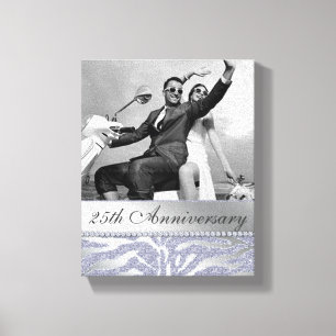 Zebra 25-årsjubileum Photo Canvas Silver