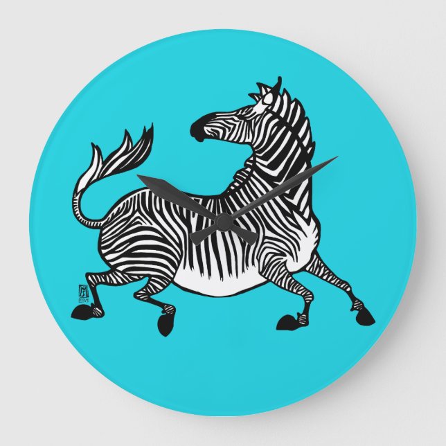 Zebra 4 Clock Stor Klocka (Framsida)