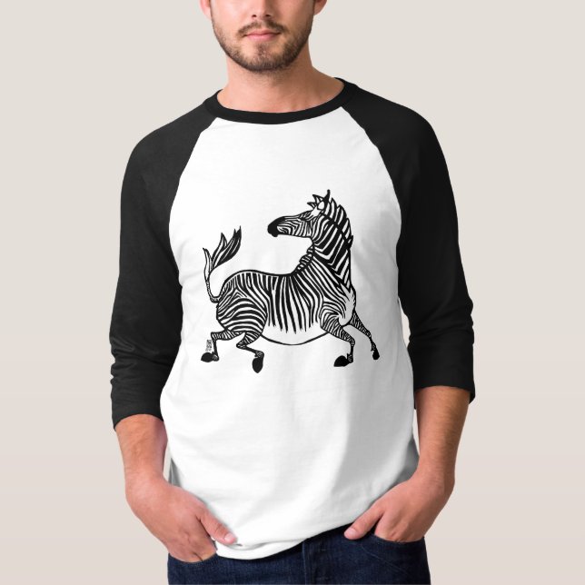Zebra 4 Raglan Tshirt T Shirt (Framsida)