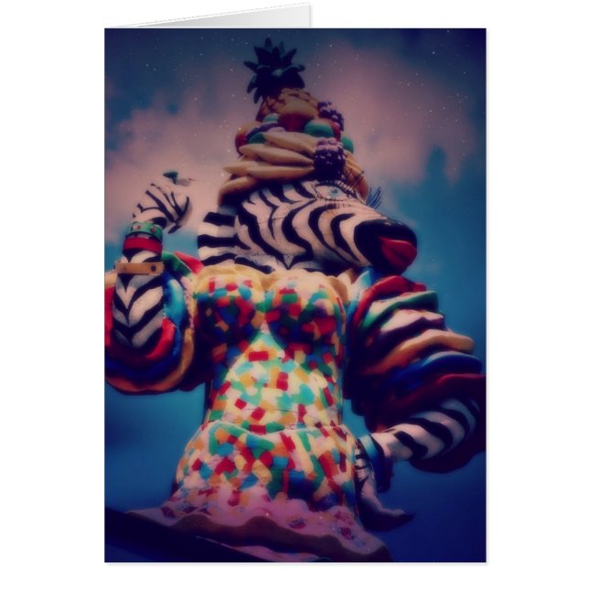 Zebra a Party Animal Hälsningskort (Framsidan)