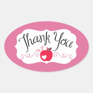 Zebra ABC:s Rosa Bag-Märkre Ovalt Klistermärke