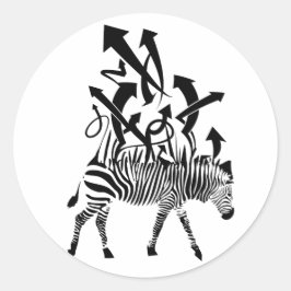 Zebra Abstract Design Runt Klistermärke