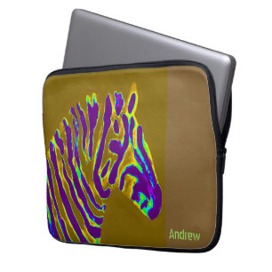 Zebra Abstrakt Art Lila Guld Personlig Laptop Fodral