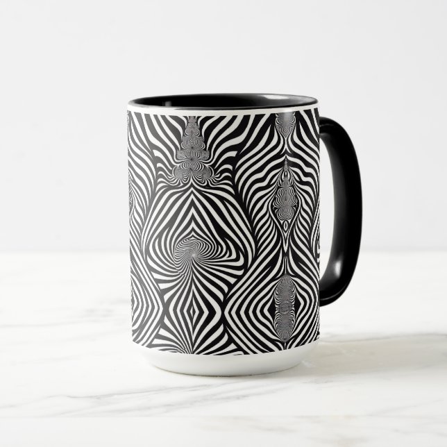 Zebra Abstrakt B&W Sherpa Blanket Mugg (Framsida höger)