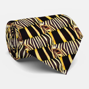 Zebra Abstrakt Print Tendy Neck Tie Slips
