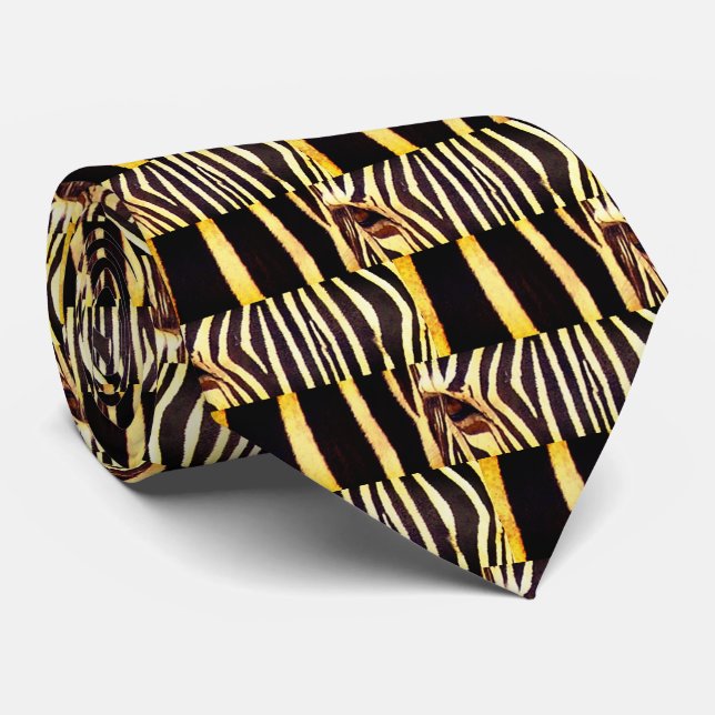 Zebra Abstrakt Tryck Tendy Slipsklöver Slips (Rullad)