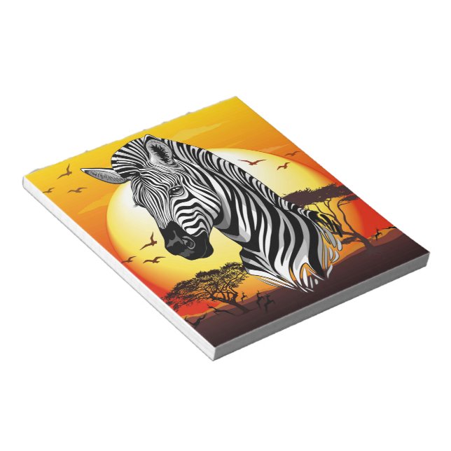Zebra African Savanna Vild Animal Anteckningsblock (Vinklad)