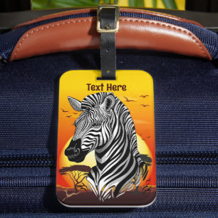 Zebra African Savanna Vild Animal Bagagebricka