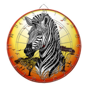Zebra African Savanna Vild Animal Darttavla
