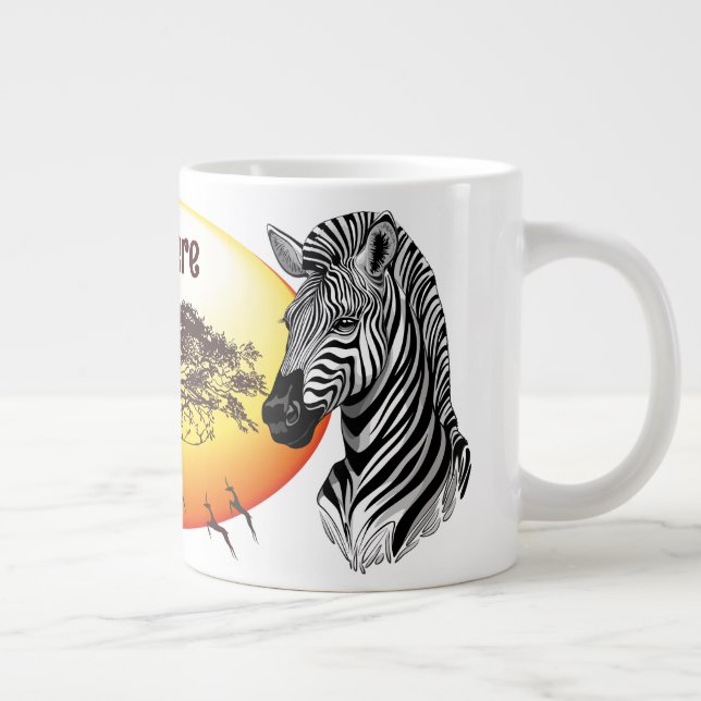 Zebra African Savanna Vild Animal Jumbo Mugg (Höger)