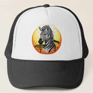 Zebra African Savanna Vild Animal Keps