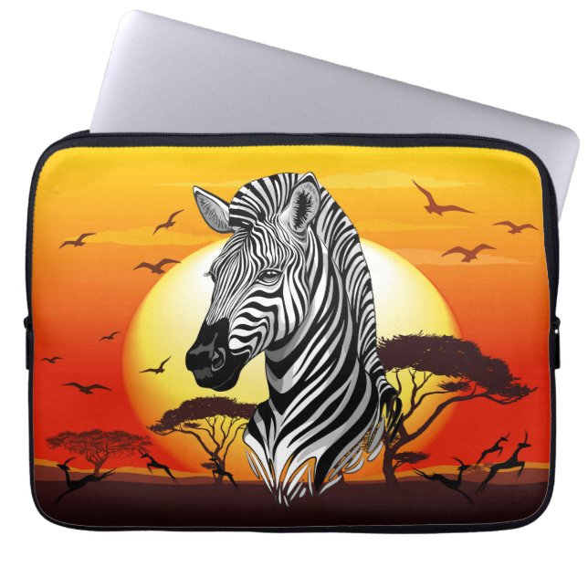 Zebra African Savanna Vild Animal Laptop Fodral (Framsidan)