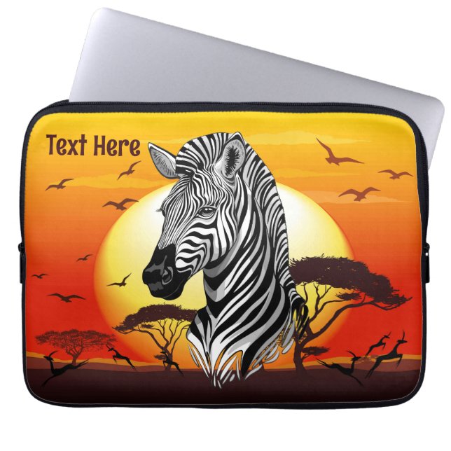 Zebra African Savanna Vild Animal Laptop Fodral (Framsidan)