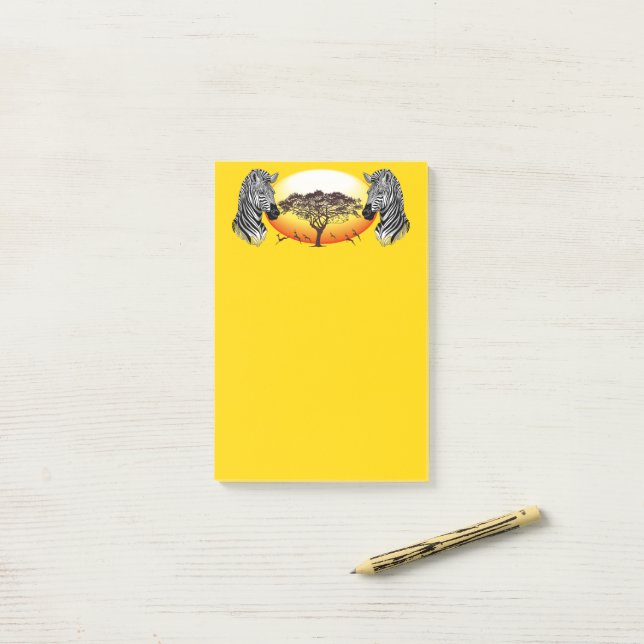 Zebra African Savanna Vild Animal Post-it Block (På skrivbordet)