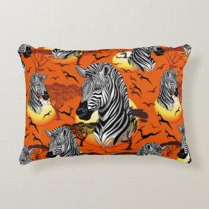Zebra African Savanna Vild Animal Prydnadskudde