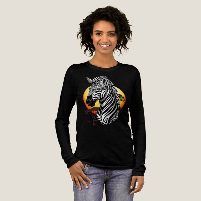 Zebra African Savanna Vild Animal T Shirt (Hel framsida)