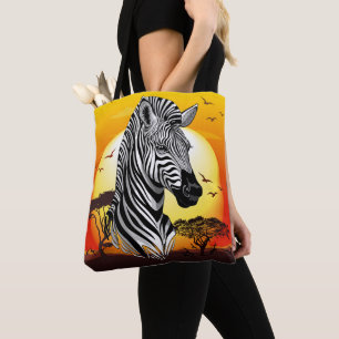 Zebra African Savanna Vild Animal Tygkasse
