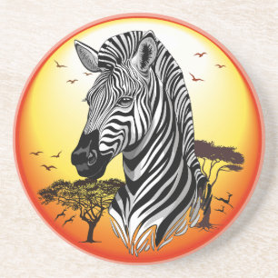Zebra African Savanna Vild Animal Underlägg