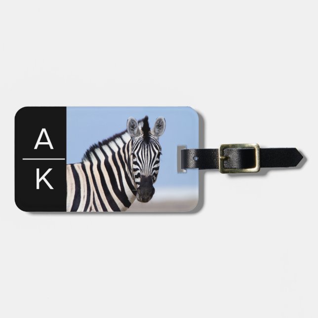 Zebra Afrika Safari animal personlig monogram Bagagebricka (Horisontell Framsida)