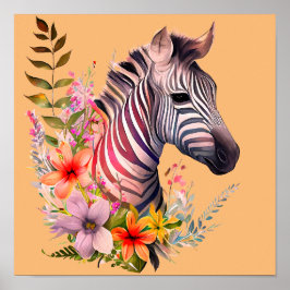 ZEBRA Akvarell Poster
