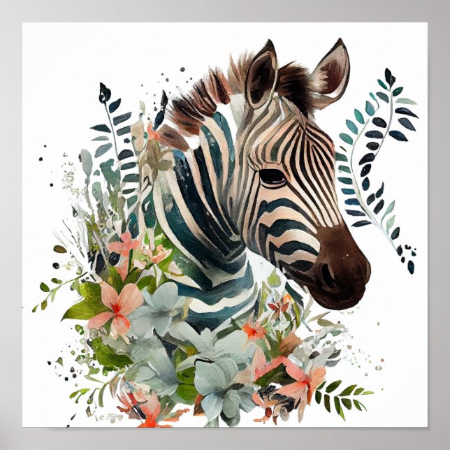 ZEBRA Akvarell Poster (Framsidan)