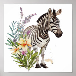 ZEBRA Akvarell Poster