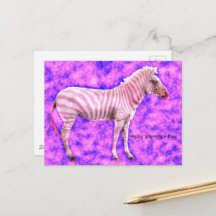 Zebra Alla hjärtans dag Vykort