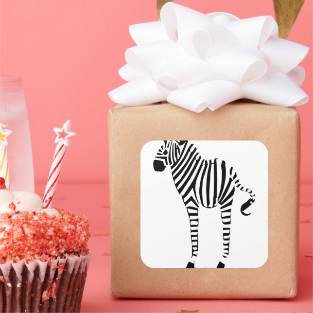 Zebra Älskare Gifts Fyrkantigt Klistermärke (Fest)