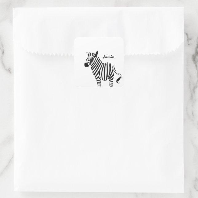 Zebra Älskare Gifts Fyrkantigt Klistermärke (Väska)