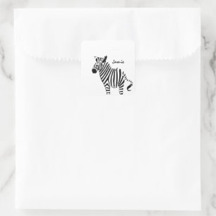 Zebra Älskare Gifts Fyrkantigt Klistermärke