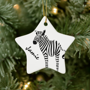 Zebra Älskare Gifts Julgransprydnad Keramik