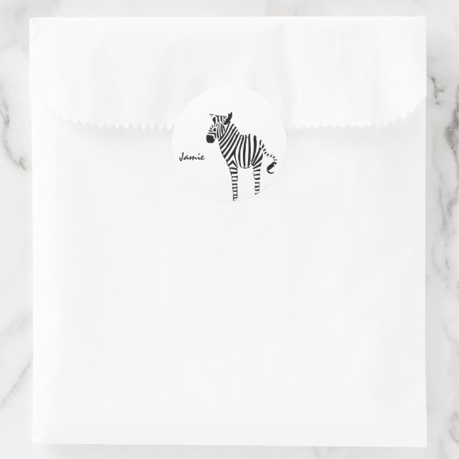 Zebra Älskare Gifts Runt Klistermärke (Väska)
