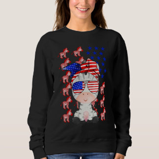 Zebra American Flagga Zebra Patriotic 4:e juli T Shirt