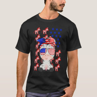 Zebra American Flagga Zebra Patriotic 4:e juli T Shirt