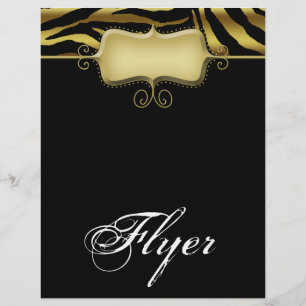 Zebra Animal Flyer Salon Spa Guld Black