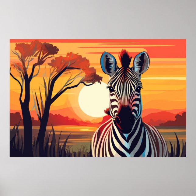 Zebra Animal Jungle Nature Wilderness Poster (Framsidan)
