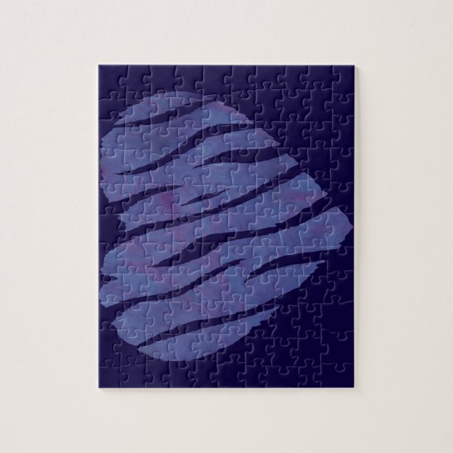 Zebra Animal Print Lila Heart Pussel (Vertikal)