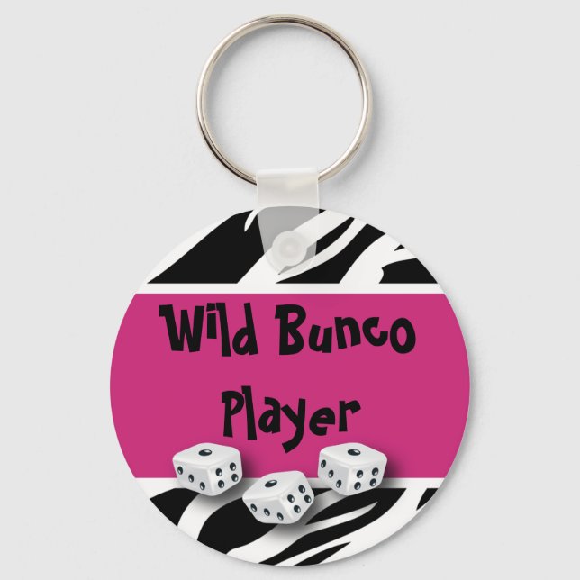 Zebra Animal Print Vild Bunco Player Nyckelring (Framsida)