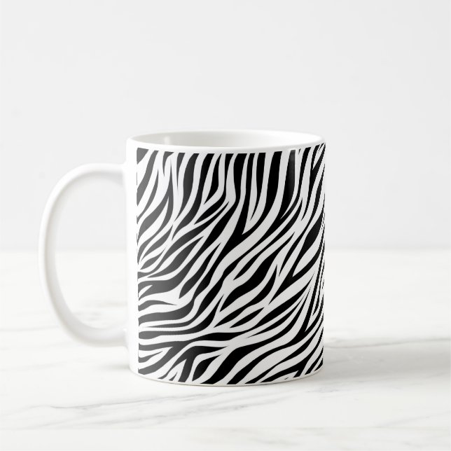 Zebra Animal Skin Print Mönster-15391 Kaffemugg (Vänster)
