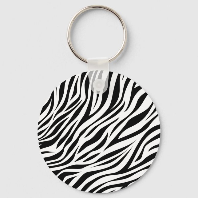 Zebra Animal Skin Print Mönster-15391 Nyckelring (Framsida)
