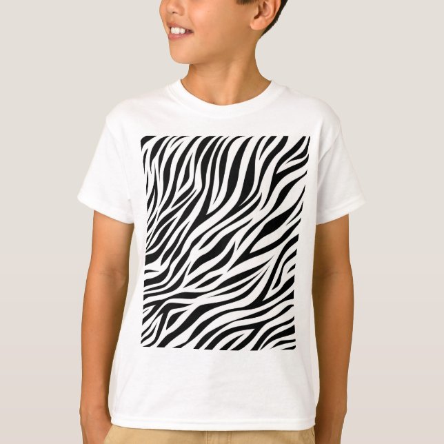 Zebra Animal Skin Print Mönster-15391 T Shirt (Framsida)