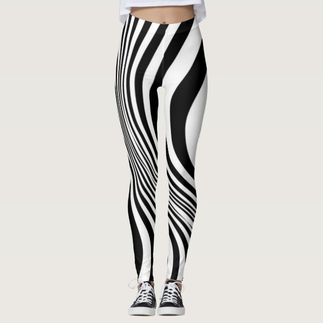 Zebra Animal Skin Struktur Mönster-88 Leggings (Framsida)