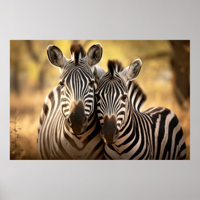 Zebra Animal Vild Beauty Freedom Wilderness Art Poster (Framsidan)